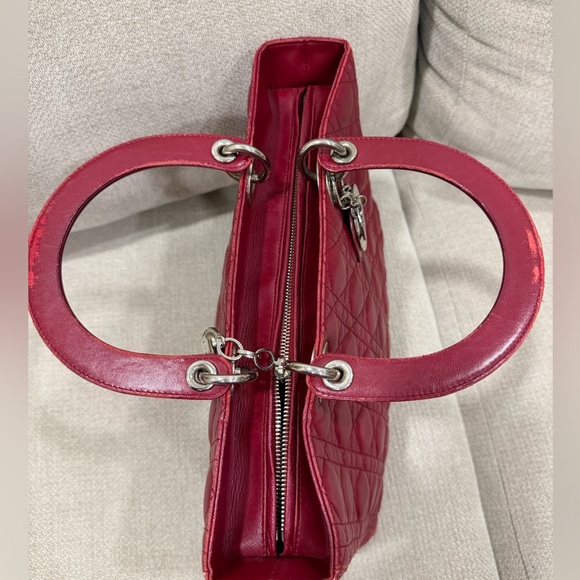 Christian Dior Lady Dior Cannage Quilted Tote – Red - Picture 10 of 15